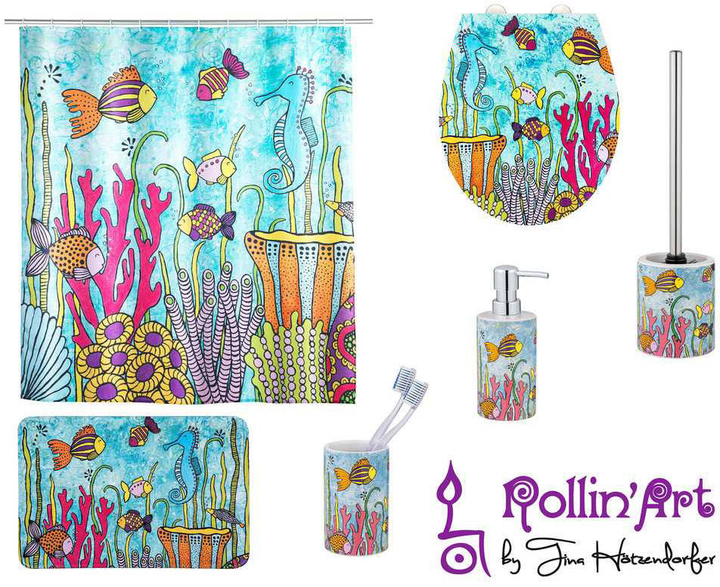 Dywanik łazienkowy Wenko Rollin’Art z kolorowym nadrukiem Ocean Life 45 x 70 cm (4008838360231) - obraz 8