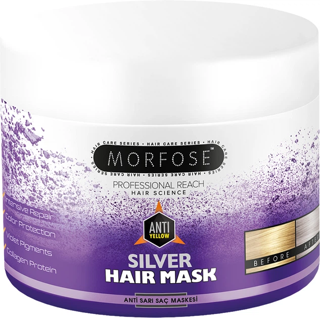 Маска антижелтая Silver Morfose, 500 мл - Фото 1 Маска антижелтая Silver Morfose, 500 мл - изображение 1