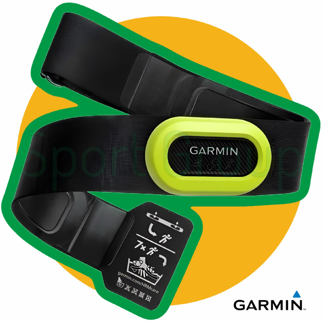 Нагрудный пульсометр для спорта и отслеживания сердечного ритма Garmin HRM-PRO (010-12955-00) датчик Sensor Bluetooth BLE+ и ANT+ для Polar | Бритон | Wahoo | Lezyne | Apple Watch черный ремешок с зеленым датчиком - изображение 2