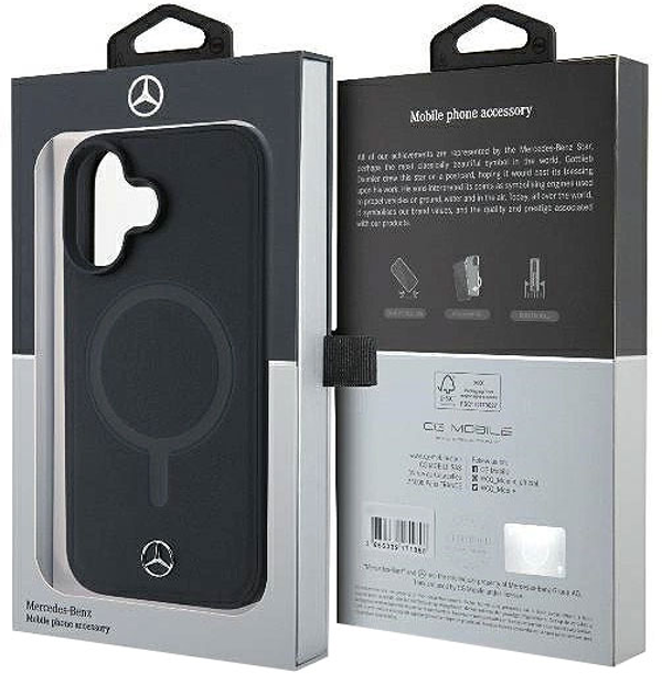 Etui Mercedes-Benz Smooth Leather MagSafe dla iPhone 16 PLUS Black (MEHMP16M23RCMK) - obraz 7
