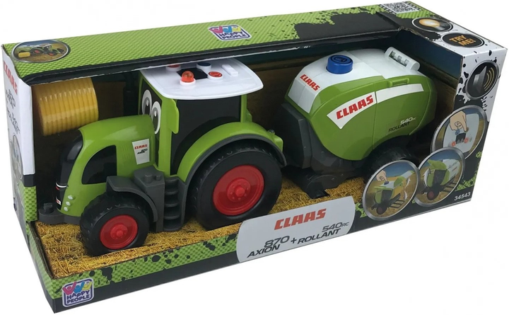 Traktor Happy People Claas z prasą rolującą (4008332345437) - obraz 1