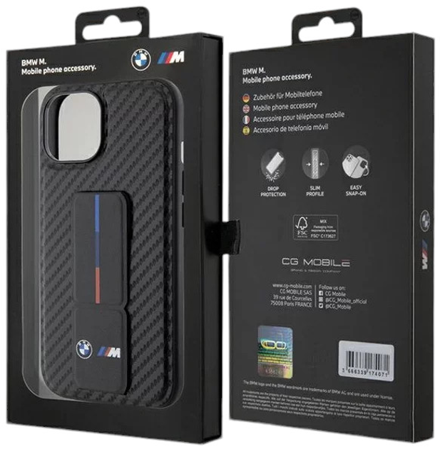 Etui CG Mobile BMW M Grip Stand Carbon do Apple iPhone 16 Pro Max Black (BMHCP16XGSPCCK) - obraz 8