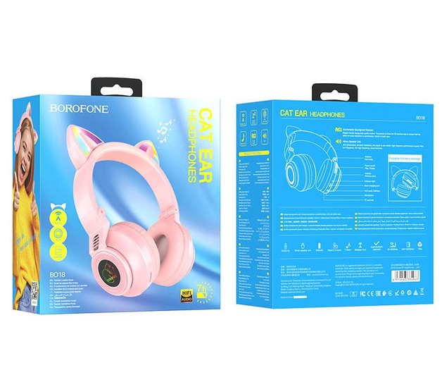 Беспроводные наушники Borofone BO18 pink - изображение 3