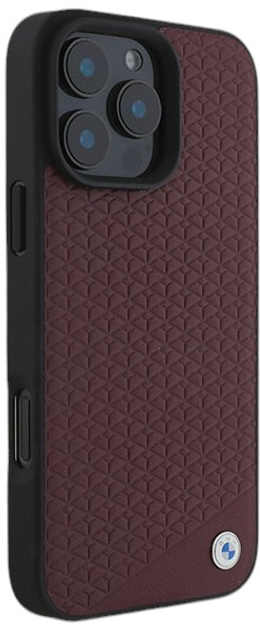 Etui CG Mobile BMW Leather Hot Stamp MagSafe do Apple iPhone 16 Pro Red (BMHMP16X23RDDR) - obraz 4