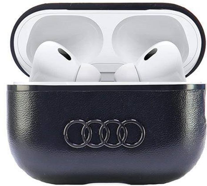 Чохол Audi Leather Big Logo для AirPods Pro 2 Black (6955250228275) - зображення 2