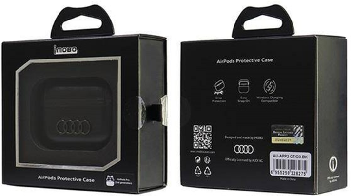 Etui Audi Leather Big Logo do AirPods Pro 2 Black (6955250228275) - obraz 6