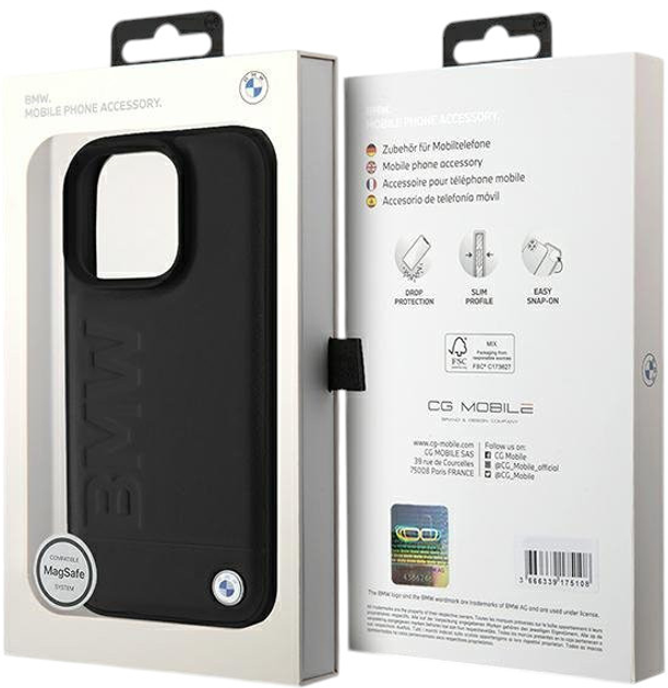Etui CG Mobile BMW Leather Hot Stamp MagSafe do Apple iPhone 16 Pro Max Black (BMHMP16XSLLBK) - obraz 8