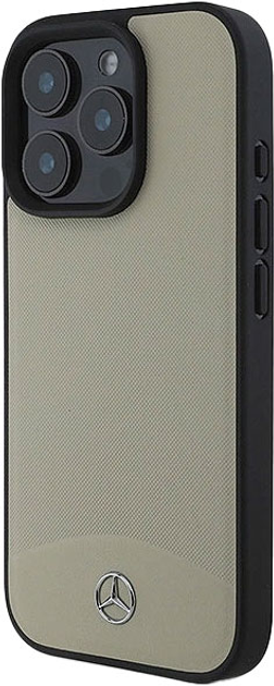 Панель Mercedes-Benz Textured And Plain Leather MagSafe для iPhone 16 PRO MAX Beige (MEHMP16X23RBARE) - зображення 4