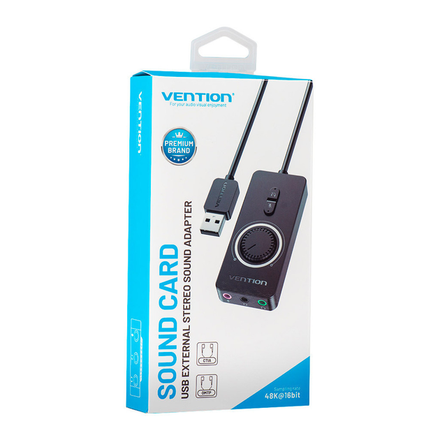 Звуковая плата Vention Audio USB 3х3,5mm jack 0.15m Volume Control (CDRBB) - изображение 2