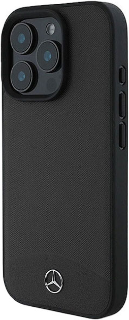 Etui Mercedes-Benz Textured And Plain Leather MagSafe dla iPhone 16 PRO MAX Black (MEHMP16X23RBARK) - obraz 4