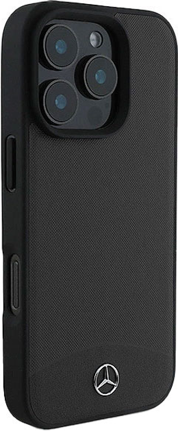 Etui Mercedes-Benz Textured And Plain Leather MagSafe dla iPhone 16 PRO MAX Black (MEHMP16X23RBARK) - obraz 5