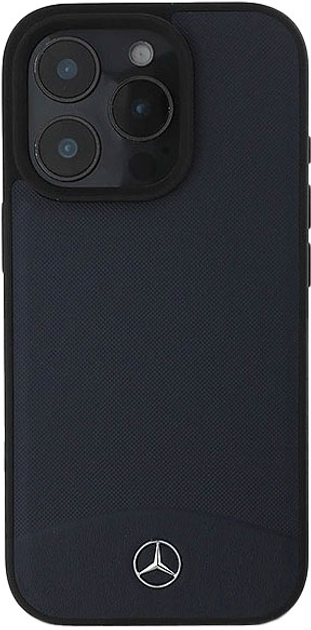 Панель Mercedes-Benz Textured And Plain Leather MagSafe для iPhone 16 PRO MAX Navy (MEHMP16X23RBARV) - зображення 1