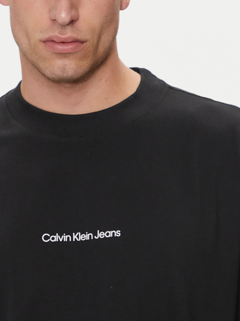 Koszulka męska bawełniana długa Calvin Klein Jeans J30J325688-BEH M Czarna (8720639025077) - obraz 4
