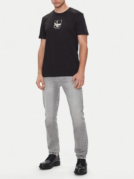 Футболка бавовняна довга чоловіча Calvin Klein Jeans J30J325687-BEH L Чорна (8720639023882) - зображення 3