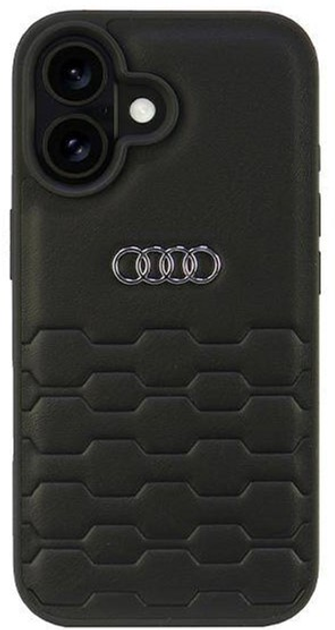 Etui Audi Synthetic Leather do Apple iPhone 16 Black (6955250228411) - obraz 1