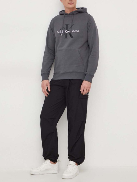 Худі чоловіче Calvin Klein Jeans J30J320805-PSL S Сіре (8720639168262) - зображення 3