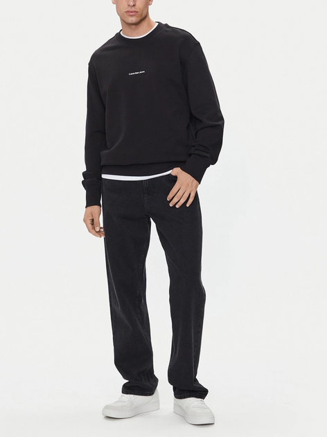 Світшот чоловічий Calvin Klein Jeans J30J326790-BEH M Чорний (8720639222636) - зображення 3