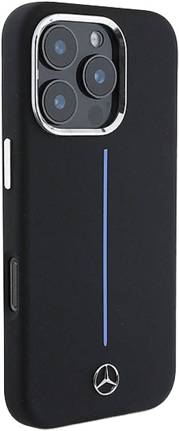 Etui Mercedes-Benz Silicone Blue Stripe MagSafe dla iPhone 16 PRO MAX Black (MEHMP16X23SUMBK) - obraz 5