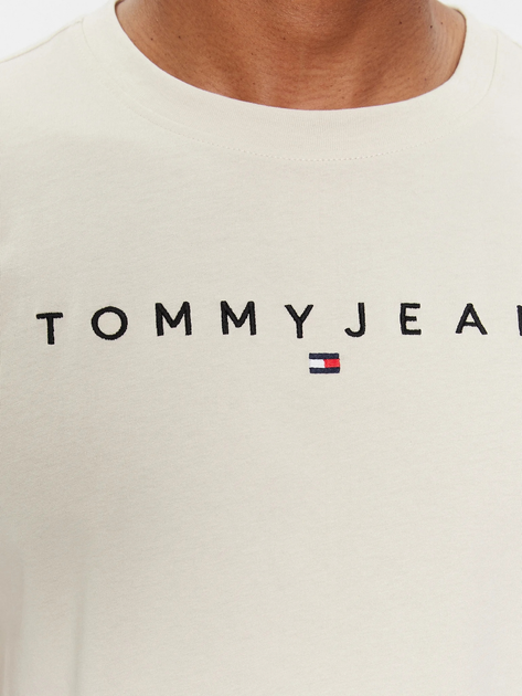 Koszulka męska bawełniana Tommy Jeans DM0DM17993-ACG 2XL Beżowa (8720645963516) - obraz 4