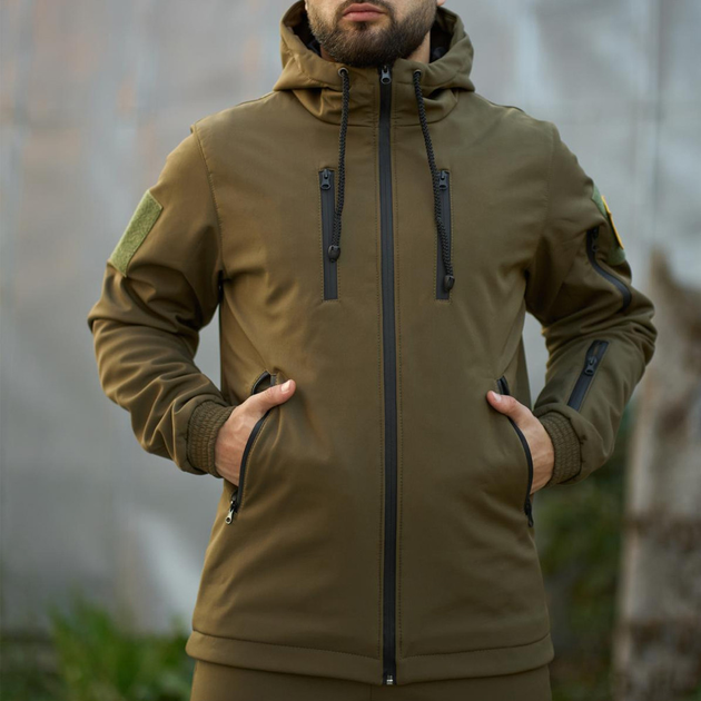 Мужская куртка "Reef" SoftShell на микрофлисе до -10°C койот размер M - изображение 1