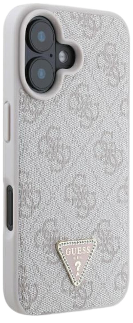 Панель Guess Hardcase Leather Metal Logo Strass Crossbody для Apple iPhone 16 Pink (GUHCP16SP4TDSCPP) - зображення 4