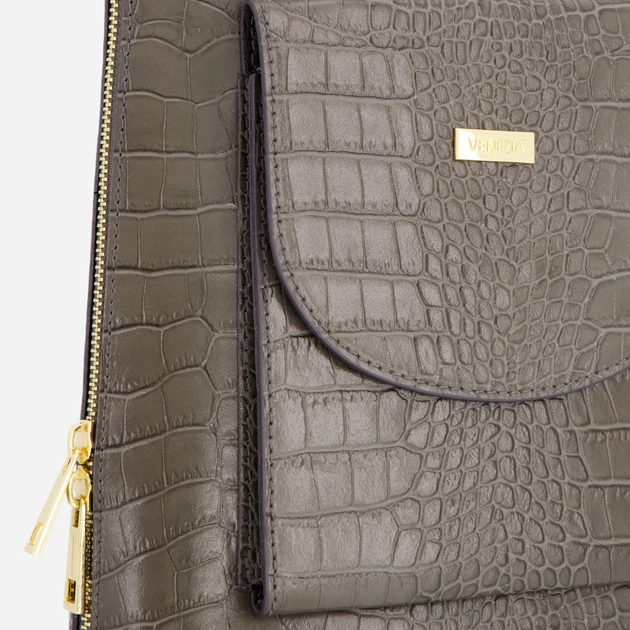 Plecak damski skórzany VENEZIA W062CRGEPLE097 Szary (5906140578964) - obraz 4