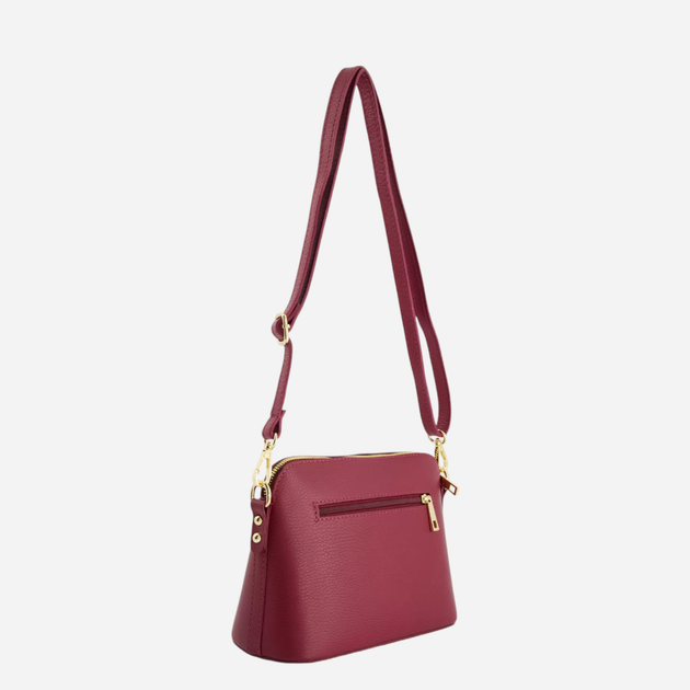 Torebka crossbody damska ze skóry naturalnej VENEZIA M004LEBOTOR114 Bordowa (5906140581711) - obraz 2