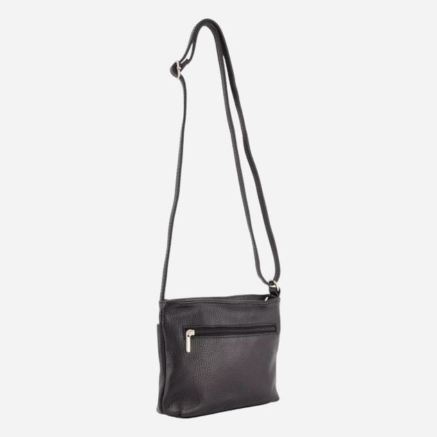 Torebka crossbody damska ze skóry naturalnej VENEZIA D002LEBLTOR038 Czarna (5906140573587) - obraz 2