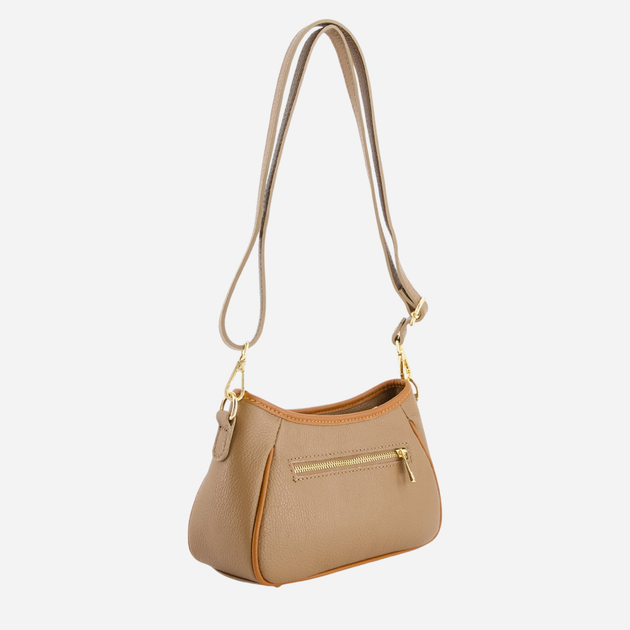 Torebka crossbody damska ze skóry naturalnej VENEZIA D002LEBRTOR115 Brązowa (5906140579190) - obraz 2