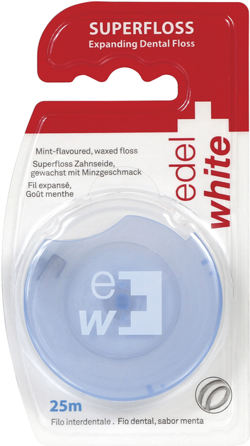 Зубная расширяющаяся нитка-флосс Edel White 25 м (7640131978521) – в ...
