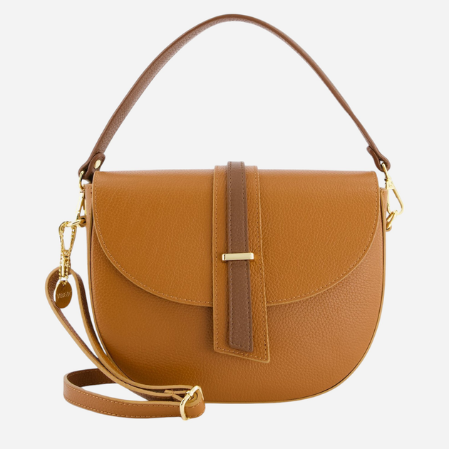 Torebka crossbody damska ze skóry naturalnej VENEZIA D019LECUTOR100 Brązowa (5906140580912) - obraz 1