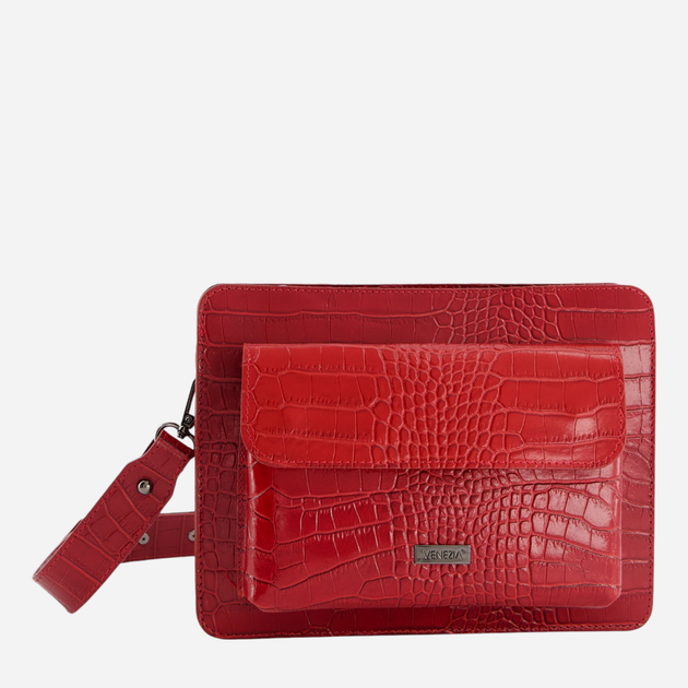 Torebka crossbody damska ze skóry naturalnej VENEZIA D003CRRETOR156 Czerwona (5906140576359) - obraz 1