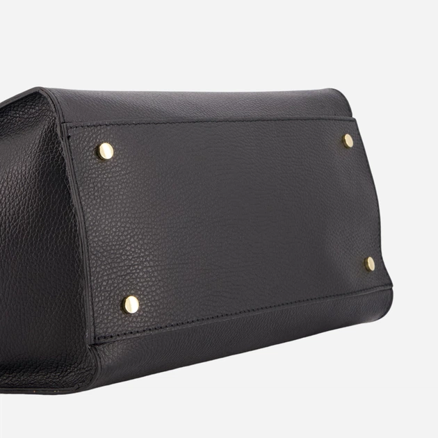 Сумка жіноча з натуральної шкіри середня VENEZIA D034LEBLTOR100 Чорна (5906140581162) - зображення 5