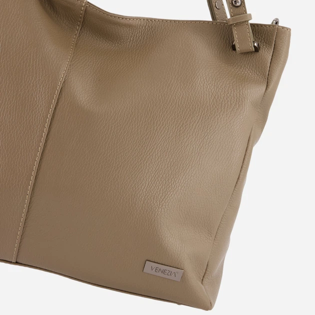 Torba shopper damska ze skóry naturalnej VENEZIA D029LEBRTOR100 Brązowa (5906140581094) - obraz 4