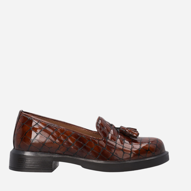 Loafersy damskie lakierowane VENEZIA Y025CRBROBM044 40 26 cm Brązowe (5906140619537) - obraz 1