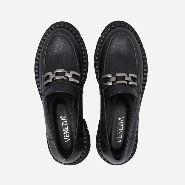 Жіночі лофери зі шкіри VENEZIA R041LEBLOBM047 41 26.5 см Чорні (5906140603994) - зображення 5