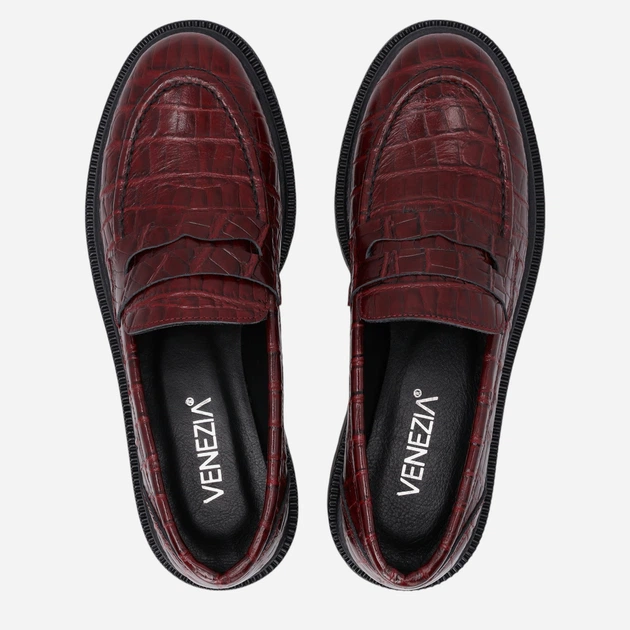 Жіночі лофери зі шкіри VENEZIA L046CRBOOBM034 40 26 см Бордові (5906140535004) - зображення 5