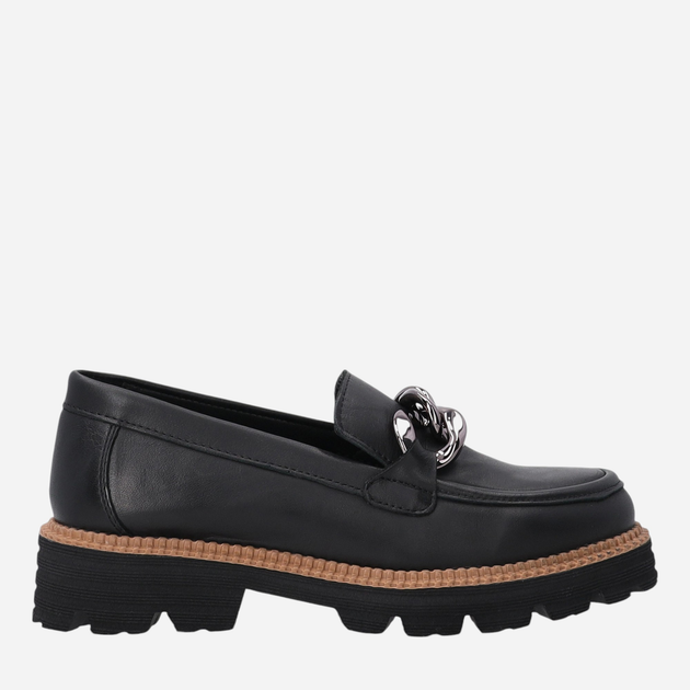 Loafersy damskie skórzane VENEZIA E012LEBLOBM041 36 23.5 cm Czarne (5906140542378) - obraz 1