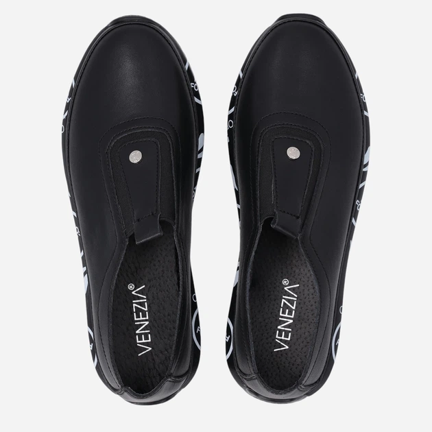 Buty wsuwane damskie skórzane VENEZIA S039LEBLOSP007 39 25 cm Czarne (5906140360606) - obraz 5