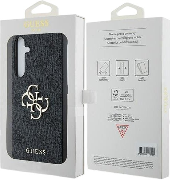 Панель Guess Hardcase 4G Big Metal Logo для Samsung Galaxy A35 A356 Black (GUHCSA354GMGGR) - зображення 8