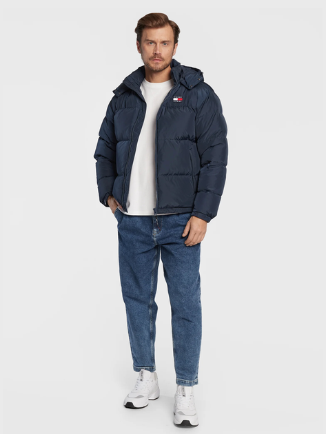 Kurtka zimowa męska pikowana Tommy Jeans DM0DM15445-C87 L Granatowa (8720641135788) - obraz 3