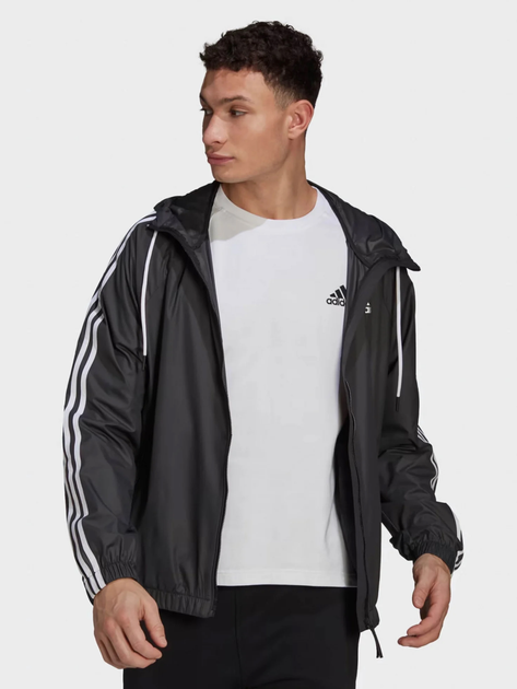 Спортивна вітровка чоловіча adidas Bsc 3S Wind Jkt H65776 M Чорна (4065423944917) - зображення 1