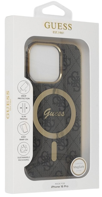 Панель Guess Hardcase IML 4G MagSafe для Apple iPhone 16 Pro Black (GUHMP16LH4STK) - зображення 2