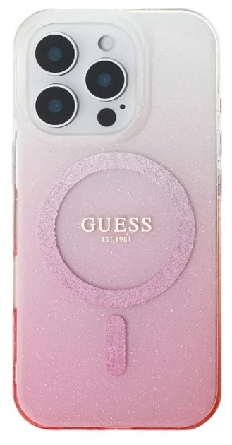 Панель Guess Hardcase IML Glitter Gradient MagSafe для Apple iPhone 16 Pro Pink (GUHMP16LHGRCELP) - зображення 2