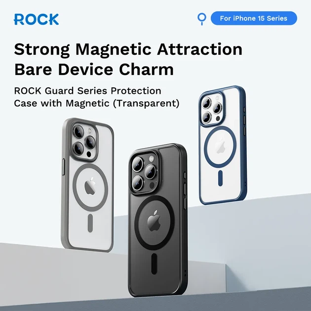 Чохол iPhone 16 Pro Rock Guard Clear with Magnetic black - изображение 2