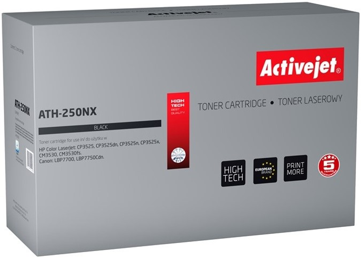 Toner Activejet do HP 504X CE250X i Canon CRG-723HB Black (5901443011446) - obraz 1