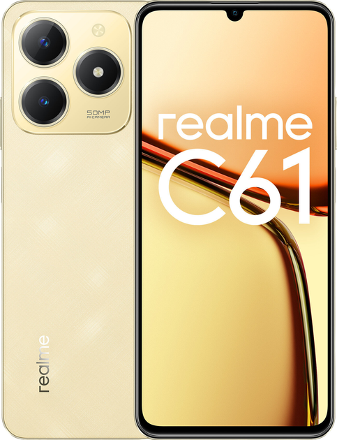 Smartfon Realme C61 6/256GB Sparkle Gold (6941764436015) - obraz 1