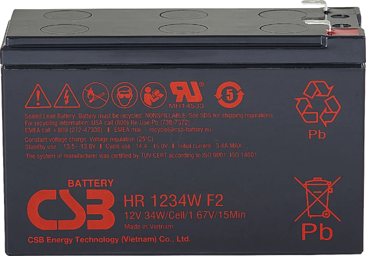Аккумуляторная батарея CSB AGM 12V-9Ah (HR1234WF2) – фото, отзывы