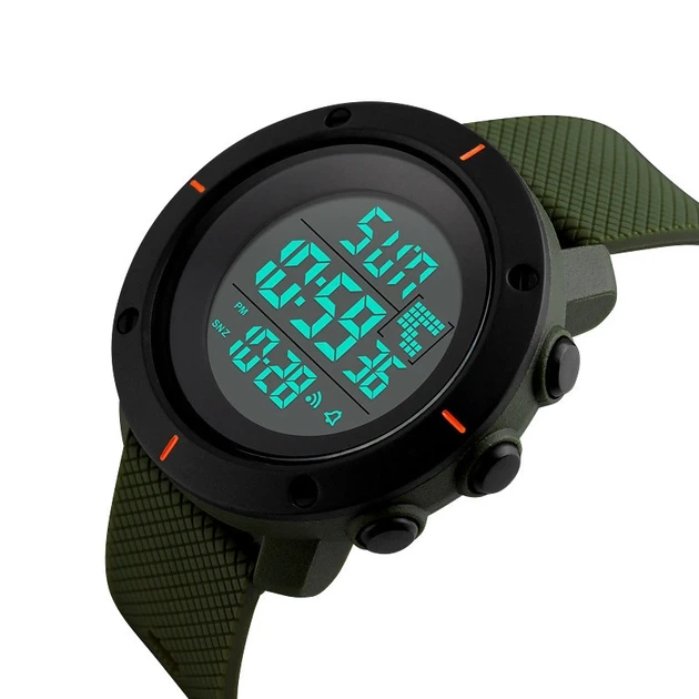 Наручные мужские часы Skmei 1213AG с подсветкой 5 АТМ Army Green/Black (7_01138) - Фото 4 Наручные мужские часы Skmei 1213AG с подсветкой 5 АТМ Army Green/Black (7_01138) - изображение 4