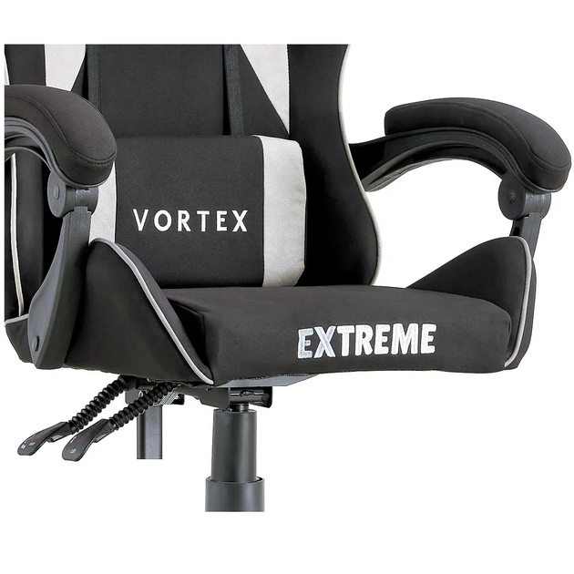 Комп'ютерне крісло тканинне Extreme VORTEX чорно-світло-сірий для геймерів та роботи - зображення 4